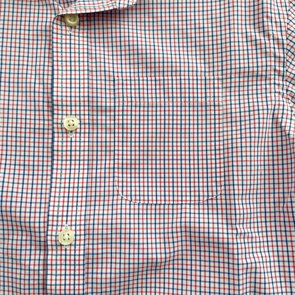 Cat & Jack Boys XS (4-5) Long Sleeve Striped Dress Shirt Red White and Blue - Picture 2 of 5